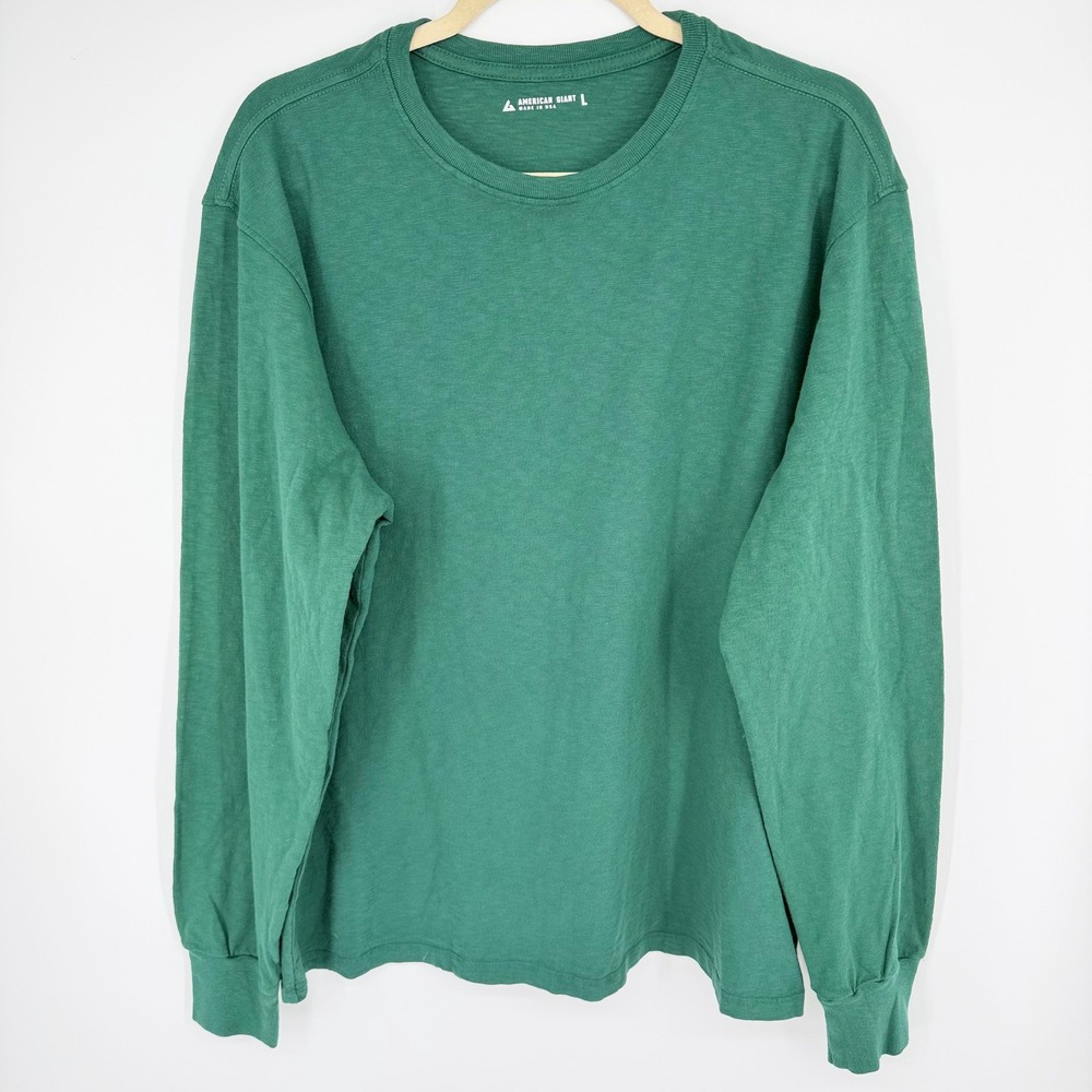 NEW American Giant Premium Slub Crew Long Sleeve T-Shirt Lot of 2 Men L Cotton - Picture 2 of 10